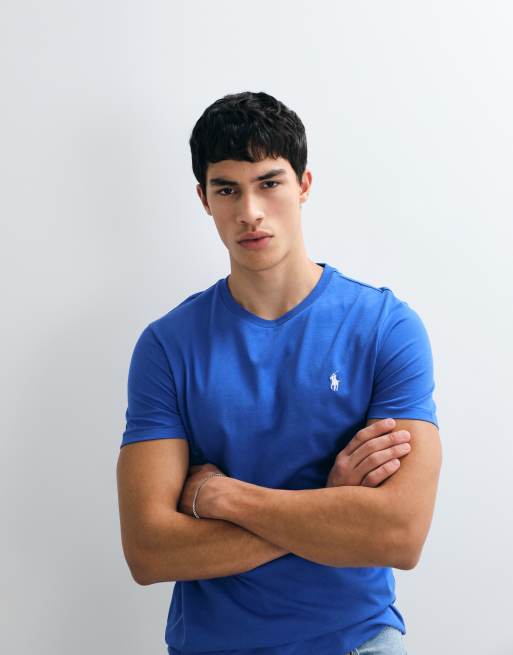 Polo Ralph Lauren icon logo custom slim t-shirt in dark blue, 5 of 5