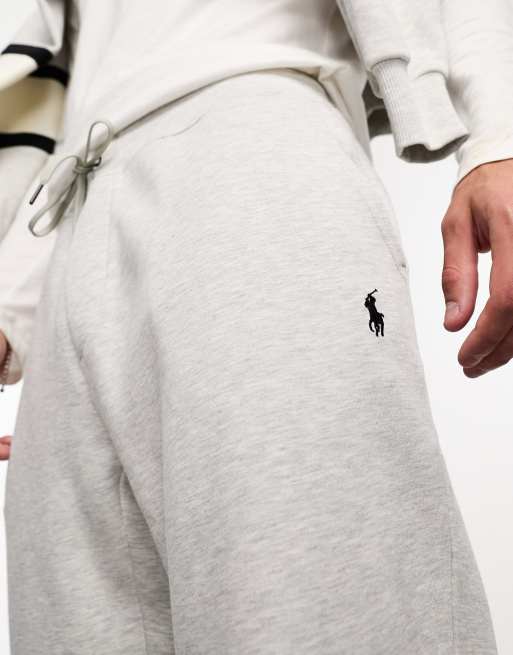 Polo Ralph Lauren icon logo double knit cuffed joggers in grey