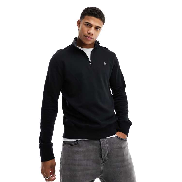 Polo Ralph Lauren icon logo double knit half zip sweatshirt in