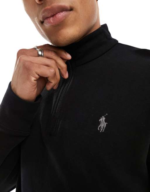 Polo Ralph Lauren icon logo double knit half zip sweatshirt in