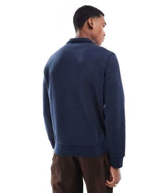 Polo Ralph Lauren icon logo double knit half zip sweatshirt in navy, 2 of 4