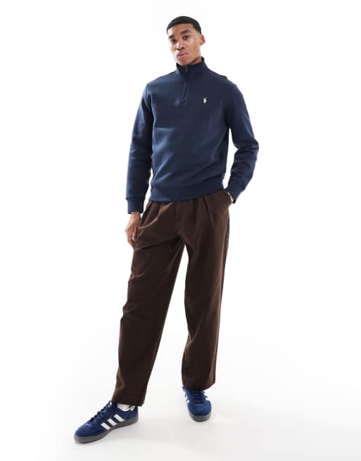Polo Ralph Lauren icon logo double knit half zip sweatshirt