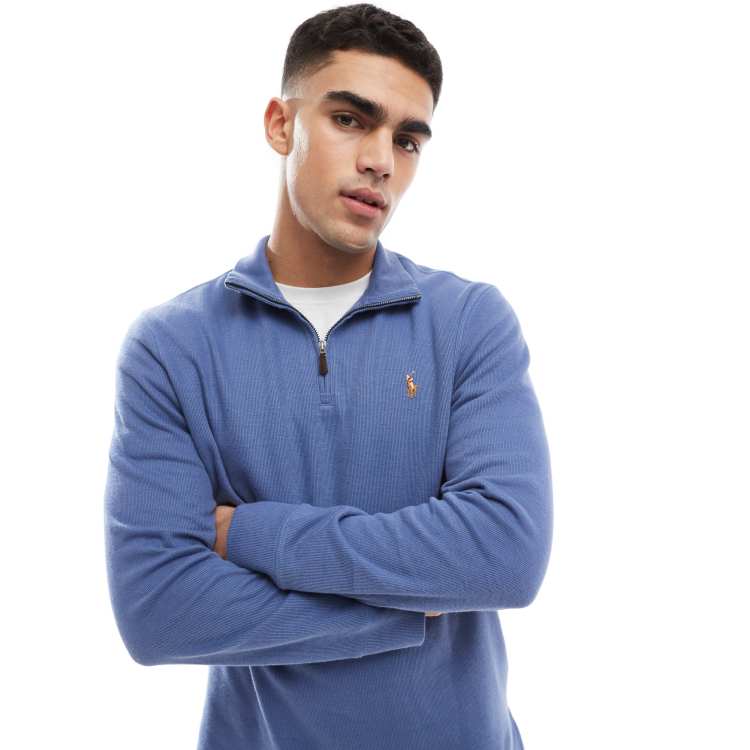 Polo Ralph Lauren icon logo double knit jacquard half zip