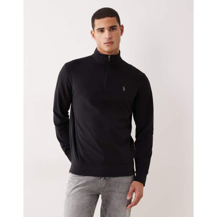 Polo Ralph Lauren icon logo double knit jersey half zip sweatshirt