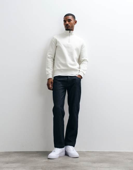 Polo Ralph Lauren icon logo double knit jersey quarter zip sweatshirt in light grey, 2 of 5