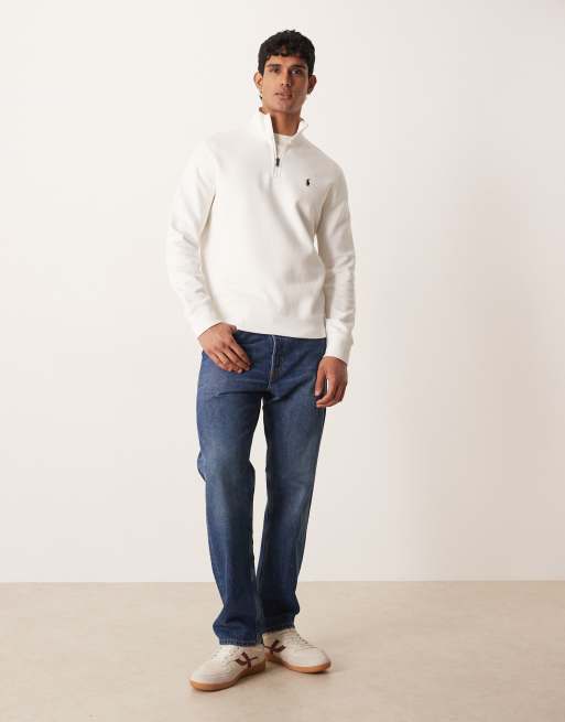 Polo Ralph Lauren icon logo double knit jersey quarter zip