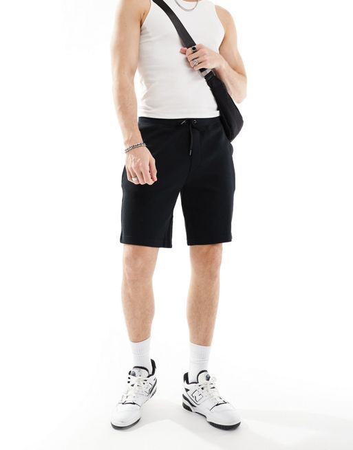 Polo Ralph Lauren icon logo double knit sweat shorts in black