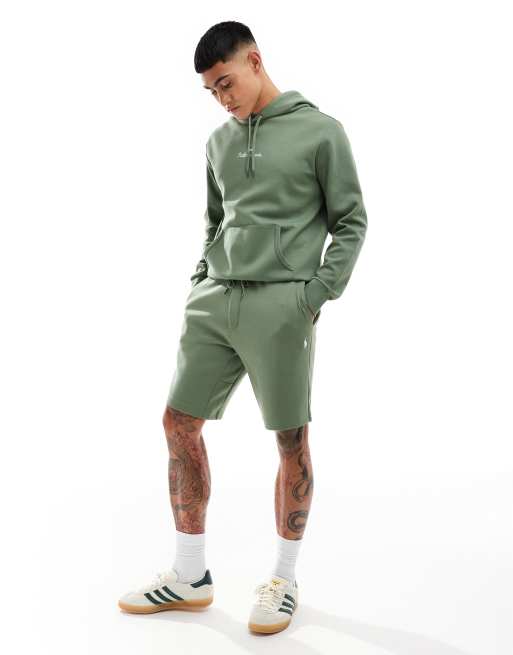 Polo Ralph Lauren icon logo double knit sweat shorts in mid green (part of a set)