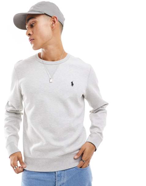 Polo Ralph Lauren icon logo double knit sweatshirt in heather grey - view 1