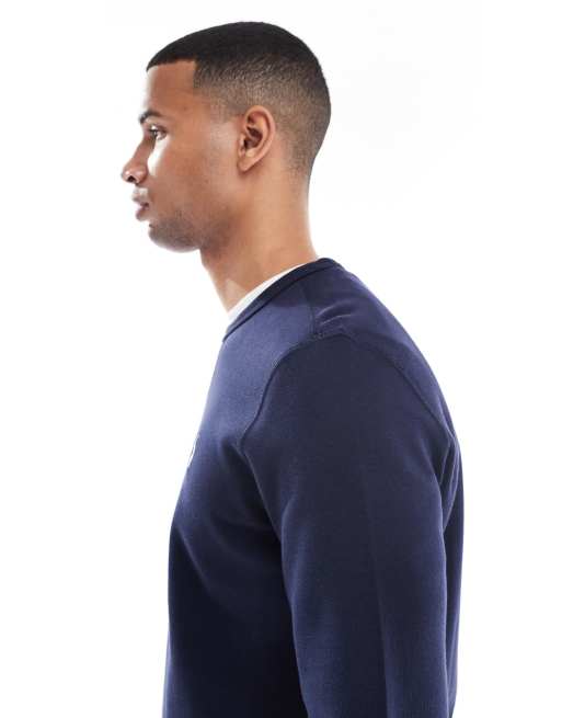 Polo Ralph Lauren icon logo double knit sweatshirt in navy, 3 of 5