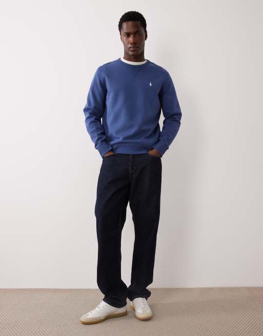 Polo Ralph Lauren icon logo double-knit sweatshirt in navy, 2 of 5