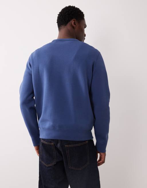 Polo Ralph Lauren icon logo double-knit sweatshirt in navy, 3 of 5