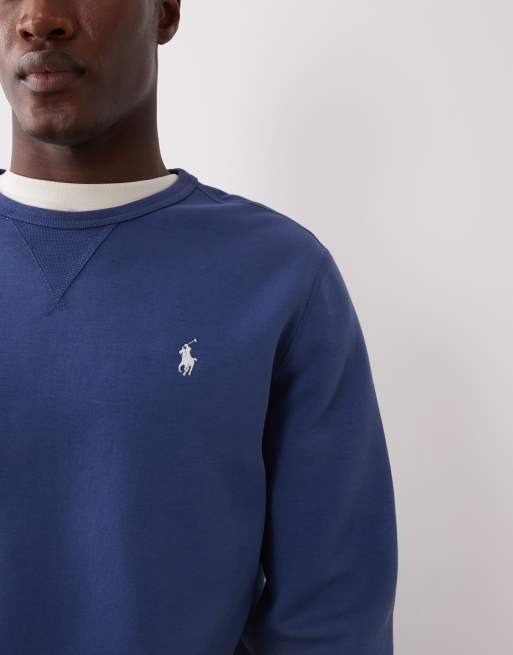 Polo Ralph Lauren icon logo double-knit sweatshirt in navy, 5 of 5