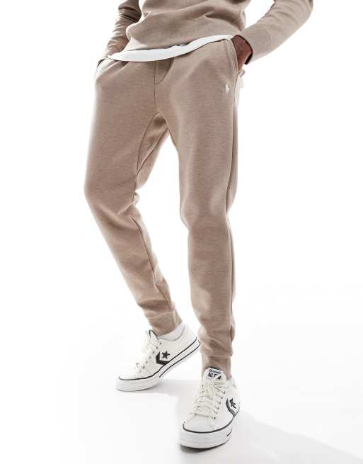 Polo Ralph Lauren icon logo double knit trackies in brown marl (part of a set)
