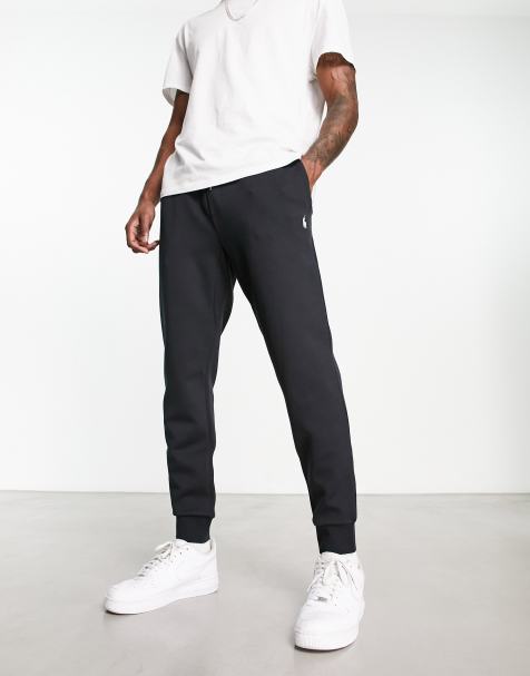 Polo Ralph Lauren icon logo double tech joggers in black - view 1