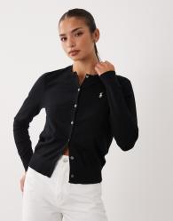 Polo Ralph Lauren icon logo fine knit cardigan in black