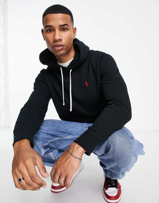 Polo Ralph Lauren icon logo fleece hoodie in black | ASOS