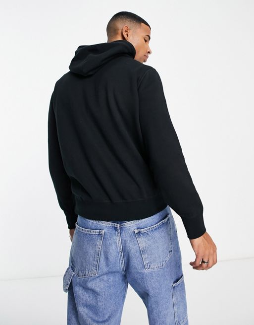 Polo Ralph Lauren icon logo fleece hoodie in black | ASOS