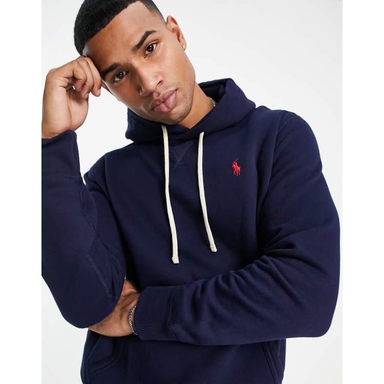 aflevering toevoegen aan een keer Polo Ralph Lauren icon logo fleece hoodie in navy | ASOS