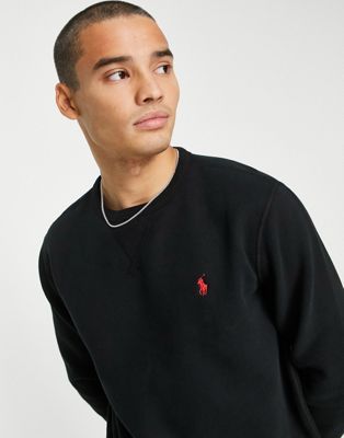 Polo Ralph Lauren icon logo fleece sweatshirt in black - ASOS Price Checker