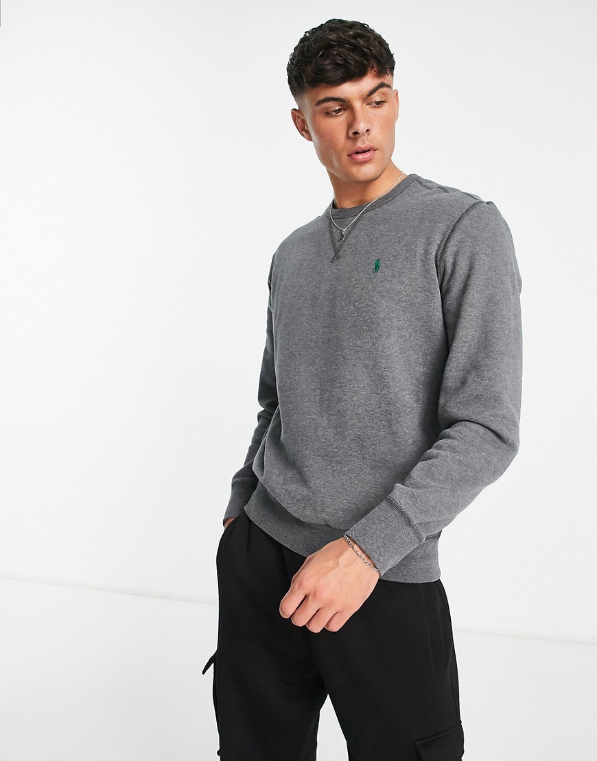 Polo Ralph Lauren icon logo fleece sweatshirt in dark gray heather