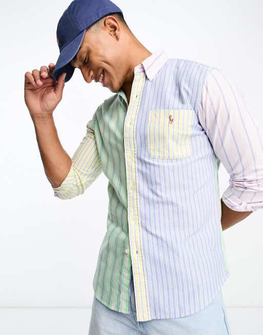 Polo Ralph Lauren icon logo fun stripe oxford shirt custom fit in