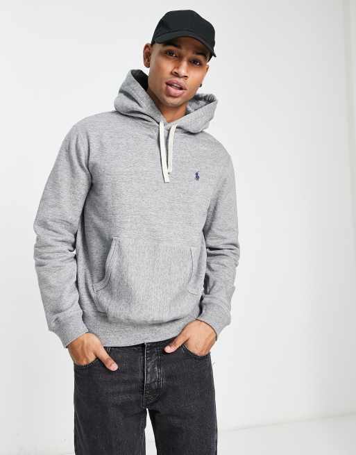 Polo Ralph Lauren icon logo garment dyed fleece hoodie in grey