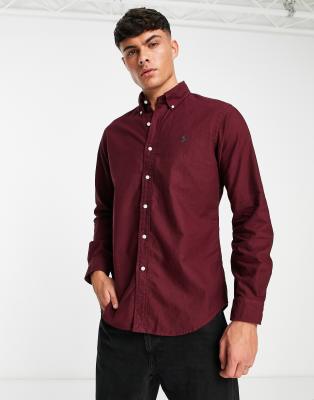 Burgundy polo outlet button down