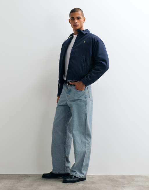 Polo Ralph Lauren icon logo gewatteerd Harrington jack in navy, 3 van 5