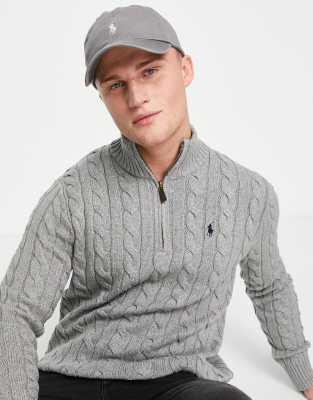 ralph lauren grey cable jumper