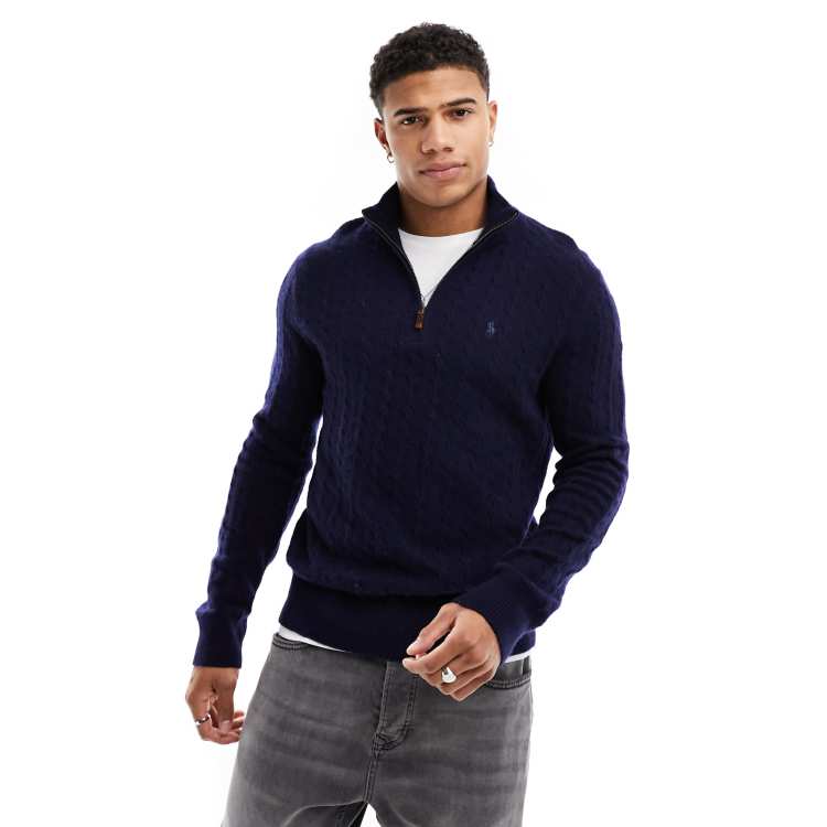 Logo cotton half-zip sweater in blue - Polo Ralph Lauren