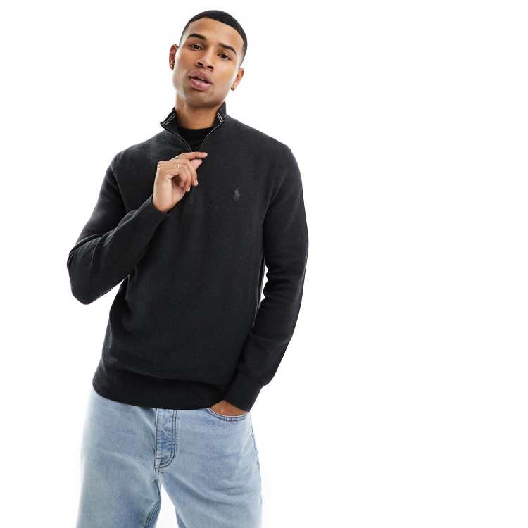 Polo Ralph Lauren icon logo half zip heavyweight cotton knit 