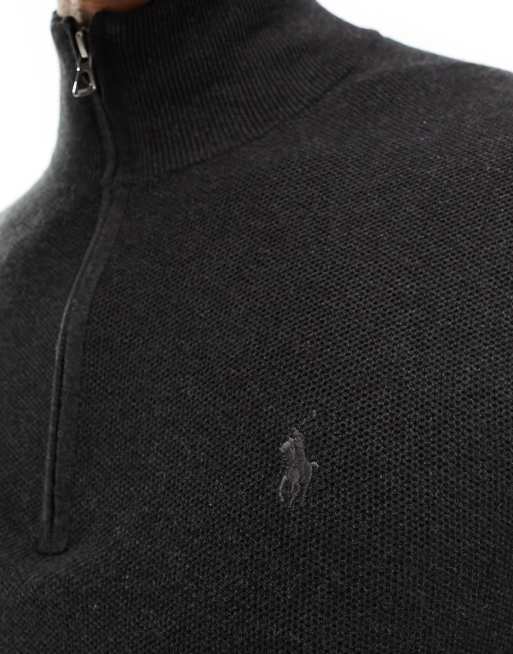 Vintage thick cotton ralph lauren polo zip best sale up pullover