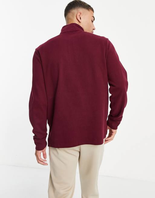 Polo Ralph Lauren icon logo half zip sweatshirt in burgundy | ASOS