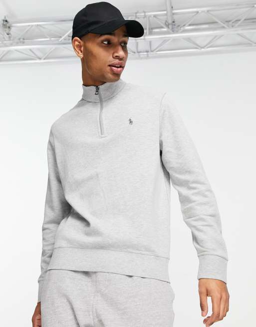 Polo Ralph Lauren icon logo half zip sweatshirt in grey marl | ASOS