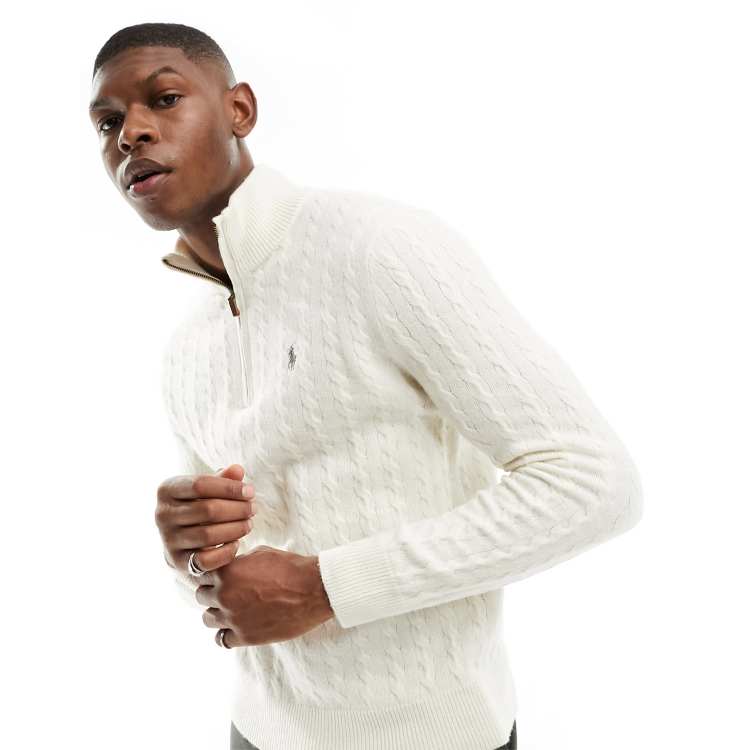 Ralph lauren cable hot sale knit half zip