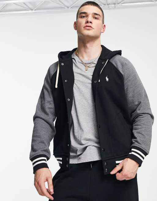 Hooded baseball hot sale jacket