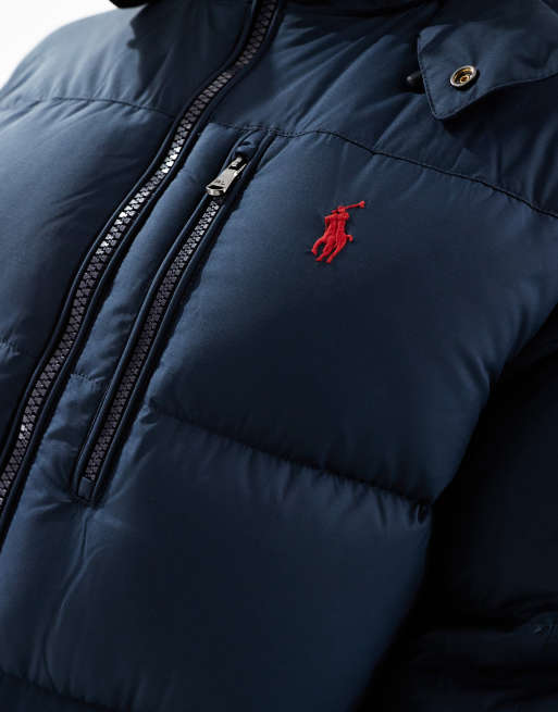 Polo Ralph Lauren icon logo hooded down puffer jacket in navy, 2 of 4