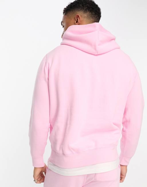 Men's Pink hoodie with logo