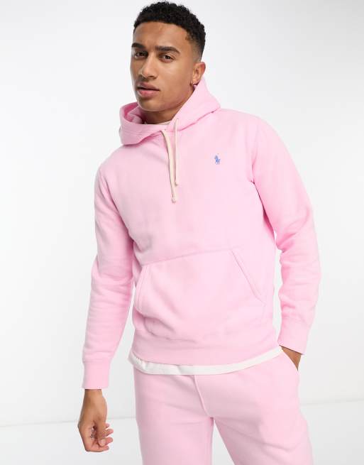 Polo Ralph Lauren icon logo hoodie in pink part of a set