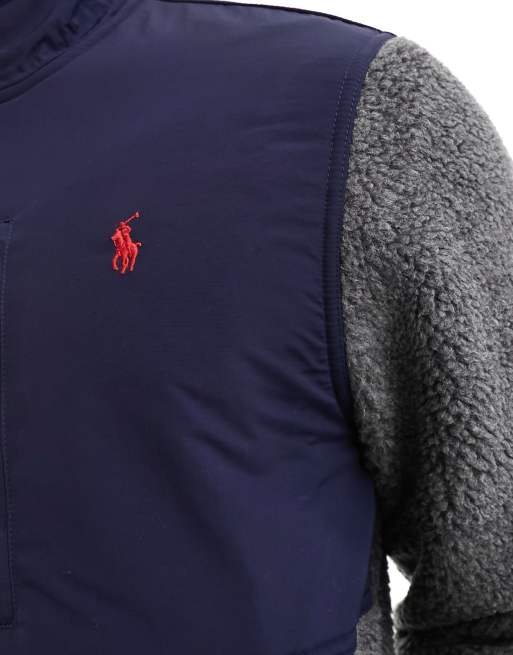 Quilted jacket with embroidered logo on the chest, Polo Ralph Lauren, navy  blue