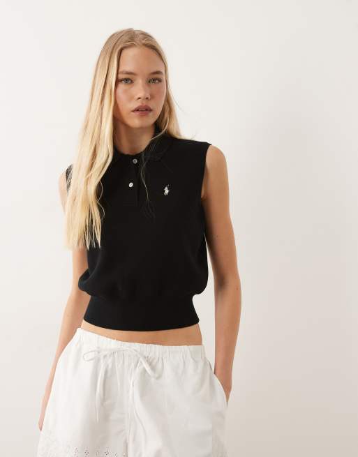 Polo Ralph Lauren icon logo knit pullover in black, 4 of 4