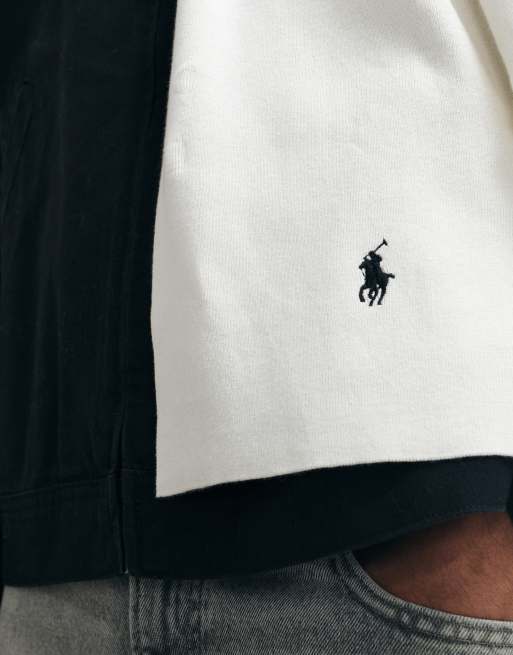 Polo Ralph Lauren icon logo knit scarf in white, 2 of 3