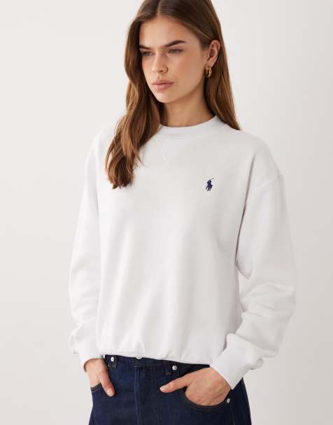 Polo Ralph Lauren icon logo knit sweatshirt in white - view 1