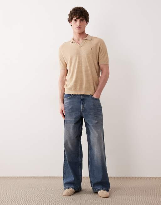 Polo Ralph Lauren icon logo knitted polo in tan, 2 of 5