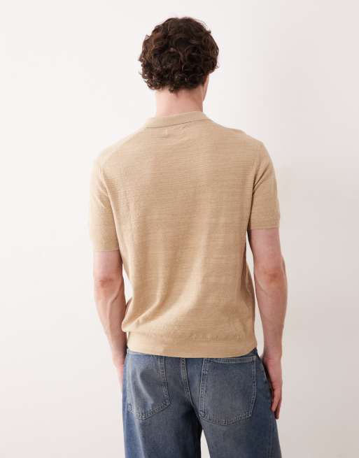 Polo Ralph Lauren icon logo knitted polo in tan, 4 of 5