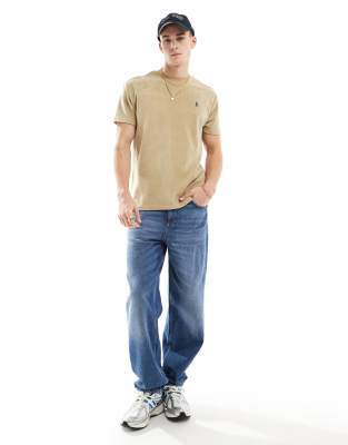 Polo Ralph Lauren icon logo lightweight cotton terry t-shirt in beige