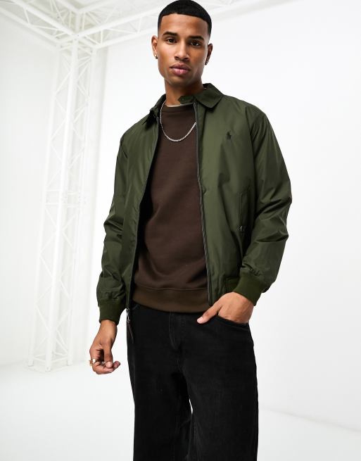 VolcanmtShops, Polo Ralph Lauren icon logo lightweight harrington jacket  in olive green