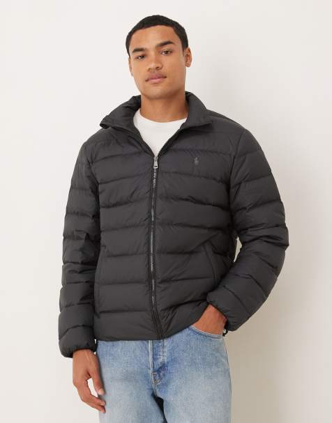 Polo Ralph Lauren icon logo lightweight insulated puffer jacket in black - view 1