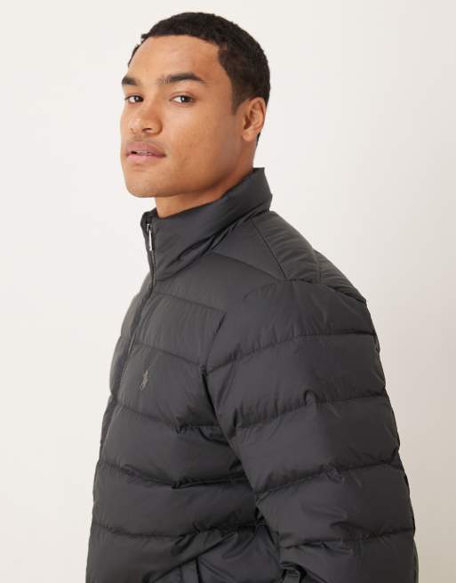 Polo Ralph Lauren icon logo lightweight insulated puffer jacket in black, 4 of 5